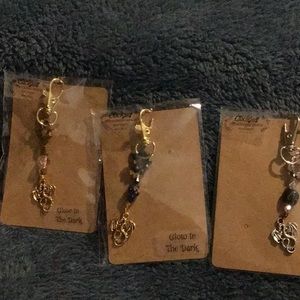 Beautiful handmade dragon pendant keychain with crystals glow in the dark